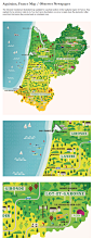 Aquitaine, France Map / Observer Newspaper on Behance