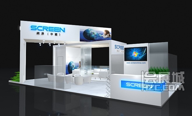 11*7四面开 网屏SCREEN展览展台展示设计