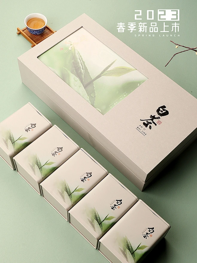 2023新款安吉白茶茶叶包装盒空礼盒 5罐半斤黄金芽包装礼盒装空盒-淘宝网-花瓣网