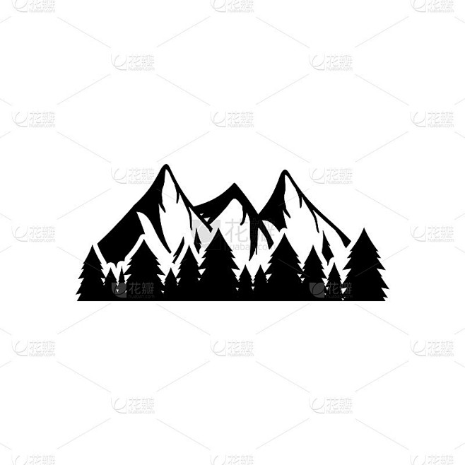 山森林图标设计模板矢量孤立插图