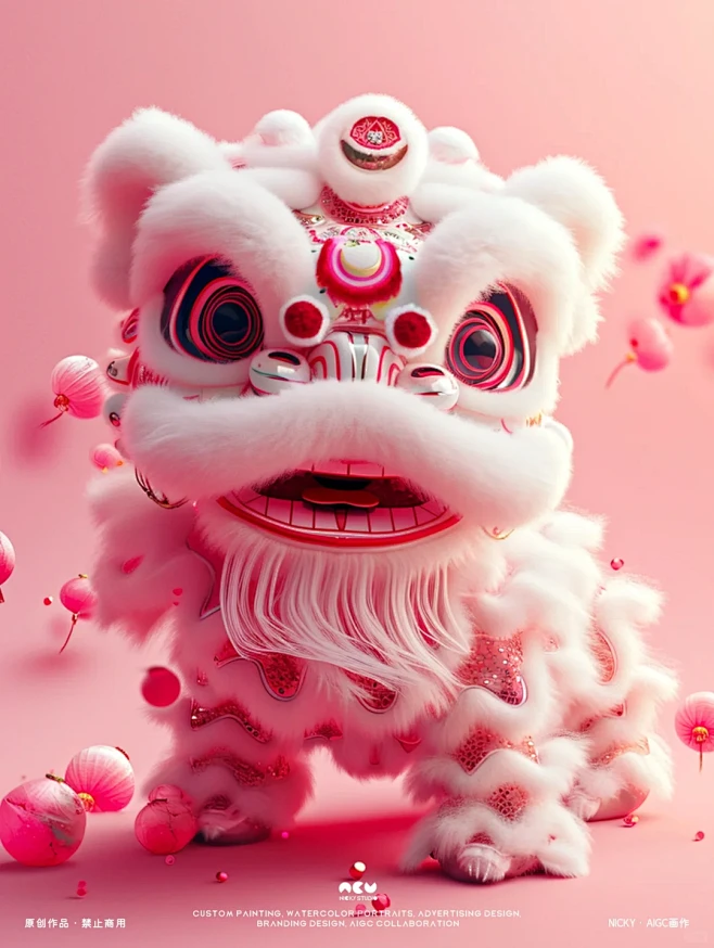 可爱的醒狮，做盲盒应该不错吧-花瓣网