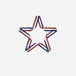 欧美风五角星logo设计 https://88ICON.com 五角星logo 彩色 线条编织 五角星标志 欧美风 蓝色 银色 红色