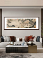 钱选山居图客厅装饰画山水画中式沙发背景墙挂画国画古画茶室壁画-tmall.com天猫