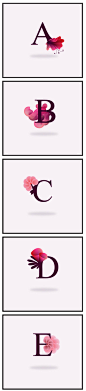 字体设计 字体 漂亮的花卉英文字母设计