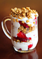 Strawberry Fruit and Yogurt Granola Parfait