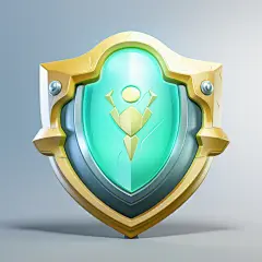 金属边框绿色盾牌素材图AI图