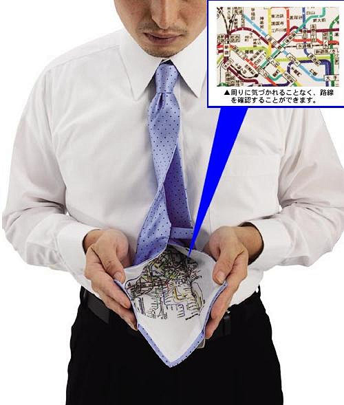 把地铁地图印在领带里衬 日本领带制造商 ...