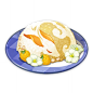 Adeptus' Temptation : Adeptus' Temptation is a food item that the player can cook. The recipe for Adeptus' Temptation is obtainable by opening a Chest on the floating island above Qingyun Peak. Adeptus' Temptation can also be obtained as a reward from the