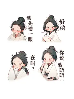 MJ➕PS 制作超萌古风职场表情包 附咒语