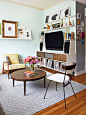 Love this space! Small Space Living: The 5 Tricks You Have to Know:http://www.bhg.com/decorating/small-spaces/strategies/small-space-living/