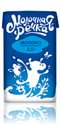Milky River - redesign. : Client: Sarapul moloko.Project: Milk River - dairy products.Objective: re-design of the existing brand of economy segment Milk River by making a new product brighter and positive. Adaptation to other SKUs.What we did:logotype des