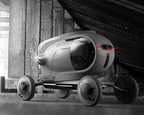 胶囊外形的奔驰概念电动汽车设计
