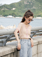 LRUD女t恤短袖女ins潮2019夏季新款韩版宽松条纹体恤百搭V领上衣-