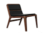 Armchair in solid wood and leather GRUPPE LOUNGE by Air Division
