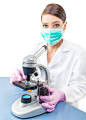 Woman using a microscope in a laboratory. by Maciej Bledowski on 500px