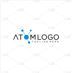 neutron atom logo icon design stock