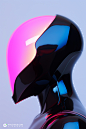 创意未来主义反乌托邦彩色神秘机器人头盔机械人物模型midjourney关键词咒语分享-【Ai宇宙吧】