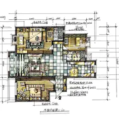 一套手绘室内设计方案-从平面到效果图 - 室内手绘 - 绘世界网 - 最专业的手绘教程网站与设计交流论坛！