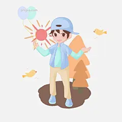 旅游卡通手绘插画图片大小3000x3000px 图片尺寸0.98 MB 来自PNG搜索网 pngss.com 免费免扣png素材下载！彩色#大树#简约#卡通#可爱的小男孩#蓝色#爬山#气球#秋游旅游#手绘插画#松树#太阳#小鸟#
