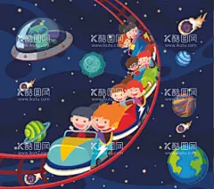宇航员插画  - 源文件下载【酷图网】宇宙,星空,宇航员,插画,星球,卡通,可爱,矢量插画,手绘,儿童,设计,其他,图片素材,AI