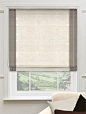 Roman Shade with contrast banding at sides. #romanblinds Roman Shade with contrast banding at sides.