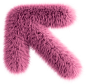 Pink 3D Fluffy Symbol Arrow Left Top