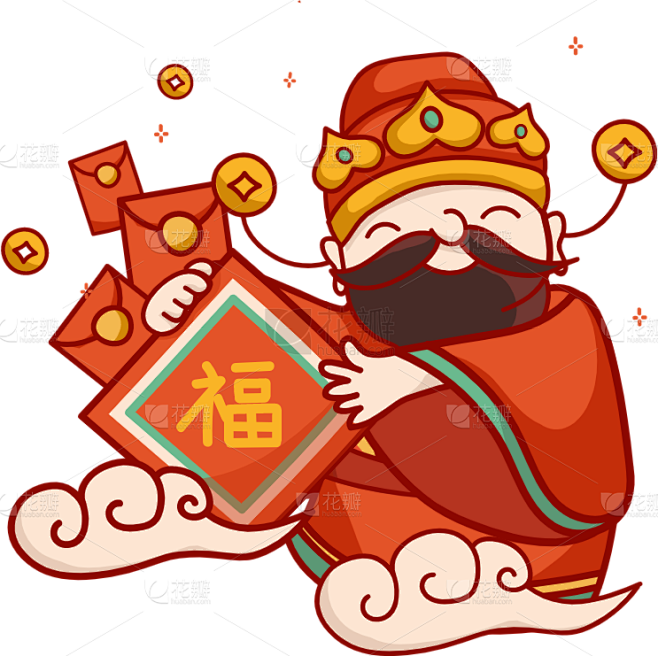 46W-常规-春节财神到贴纸