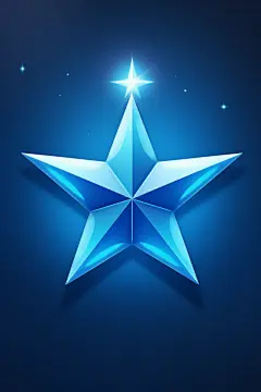 镜面蓝色透明材质平面设计星星素材图片
