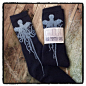 H.P. Lovecraft's, Cthulhu Kraken sea monster, octopus print, mens black socks - fantasy nautical sea creature - elder god -mythos - geekery