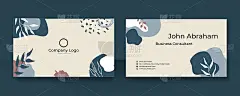 花艺名片模板与现代企业理念。创意优雅的名片和名片设计