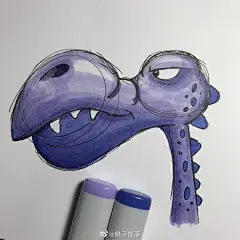 一组可爱的恐龙怪兽大头像，男孩子们临摹起来吧！#灵感的诞生# @超级红人节 ​​​​