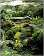 小泼墨山水画欣赏 - 白石秋水 - 白石秋水