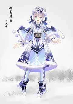 VOCALOID 洛天依 同人图 插画 壁纸 | 冰雪红叶南北组 | 半次元-第一中文COS绘画小说社区