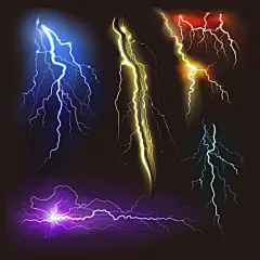 矢量动感闪电特效元素
