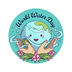 卡通手绘世界水日地球水滴环保节约用水宣传插画海报ai设计素材-淘宝网