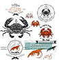 [94]海鲜食物螃蟹龙虾海鱼英文字母LOGO图标 AI矢量设计素材-淘宝网