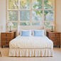 bed room with a window view,