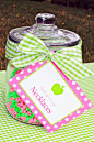 Apple of my eye themed birthday party via Kara's Party Ideas karaspartyideas.com #girl #party #idea #apple #pink #birthday-9