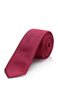 'Tie 4.5 cm' | Skinny, Silk Ribbed Tie, Red