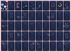 商业小册子的现代信息矢量元素。用于网站、公司手册、广告和营销。饼图、线形图、条形图和时间表.