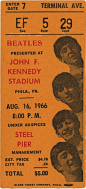 1966年的披头士演唱会门票