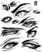 A mix of eyes from different beasts, humans and styles... Guess which characters these belong to. -Kurovoid.