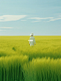 Midjourney 插图·麦田｜好治愈