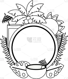 节日,夏天,饮料,热,清新,环境,果汁,证章,海岸线,水果