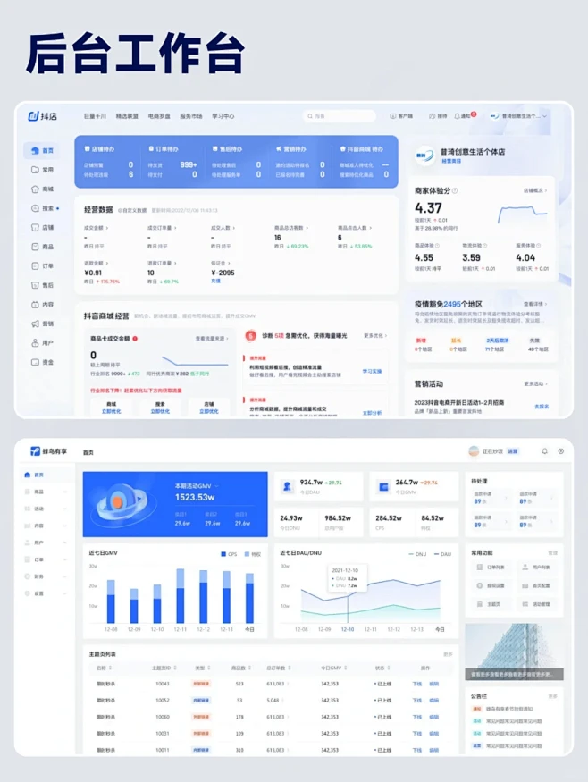 优秀后台工作台UI设计｜灵感分享 - 小红书-花瓣网