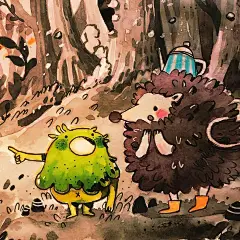 Salululuart 不透明水彩 儿童插画 梦幻  精灵  森林 问路