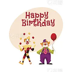 Two cheerful clown on a holiday