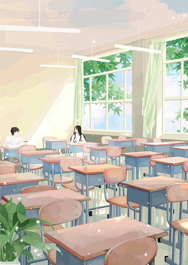 现言·帅气、漂亮 言情插画壁纸 作者：小...