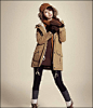 [] http://kan.weibo.com/ceditor?wid=3519101008501652甜美可爱的青春女孩形象，驼色工装风棉衣搭配长款针织衫，配上打底裤，短靴，冬季流行搭配，很可爱清新哦。