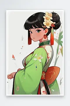 国风靓男靓女汉服插画系列五-众图网